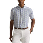 RLX Ralph Lauren 印花轻质气流高尔夫 Polo 衫 - 白色海军蓝 Chin Chin Rlx