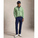 Pemandu RLX Ralph Lauren Luz Perf Jersey 1/4 Zip Golf Midlayer - Pedalaman Green Heather