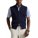 RLX Ralph Lauren Knitted 2/48 Cotton Coolmax Full Zip Golf Vest - Pinong Navy