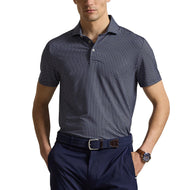 RLX Ralph Lauren Mencetak Baju Polo Golf Ringan Aliran Udara - Berlian Magnolia Tentera Laut Ditapis