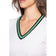 Sweater V -Neck Fesyen Wanita Golftini - White/Kelly Green