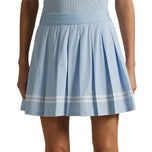 RLX Ralph Lauren Women's 4 -Way Stretch Pleated Golf Skort - Cold Spring/Ceramic White