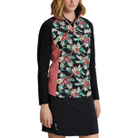 RLX Ralph Lauren Wanita UV Jersey 1/4 Zip Pullover - Pulau Bambu Floral Multi