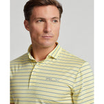 Rlx ralph lauren yd stripe lightweight airflow polo - bristol dilaw na multi