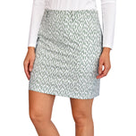 KJUS Women's Ice Skort Print 16.5 " - Silver Fog/Sage Green