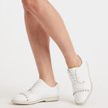 G/Fore Gallivanter Leather Stud Cap Cap Golf Shoes - Stone