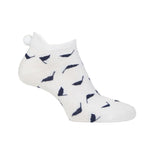 Glenmuir Women's Eugenie patterned golf medyas - puti/navy flags