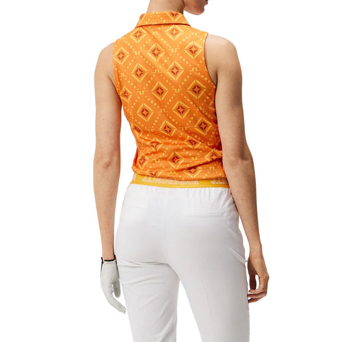 J.Lindeberg Women's Dena Print Sleeveless Top - Orange Diamond Logo