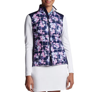 Jaket Golf Bertahan Air Hibrid Wanita Peter Millar - Floral Berkelah Tentera Laut