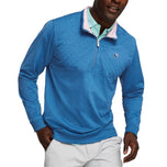 Puma AP Cloudspun Castle Golf Quarter -Zip - Lake Blue Heather