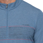 Travis Mathew Splash Ng Kulay 1/4 Zip Golf Mid -Layer - Heather Mid Blue