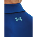 Baju Polo Golf Colourblock Under Armor - Blue Mirage White/Glacier Blue