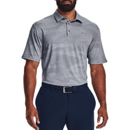 Sa ilalim ng Armor Playoff 2.0 Jacquard Golf Polo Shirt - Bakal/Puti